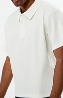 Pacsun Cream Ribbed Polo Shirt