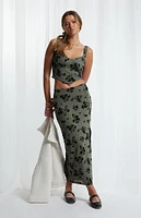 Beverly & Beck Verona Floral Velvet Midi Skirt