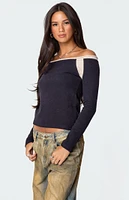 Edikted Off Shoulder Thermal Top