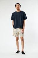 PacSun Zebra Flower 6.5" Swim Trunks