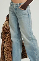 Pacsun Casey Light Indigo Grommet Low Rise Baggy Jeans