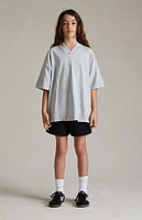 Kids Fear of God Essentials Light Heather Grey V-Neck T-Shirt