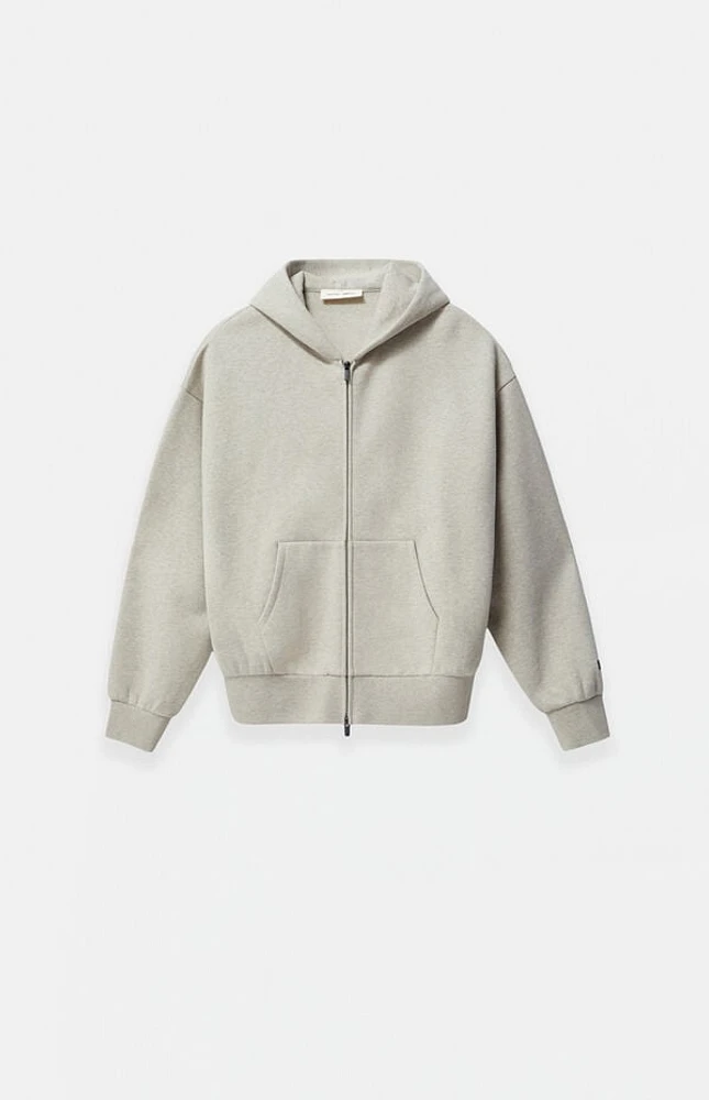 Fear of God Essentials Kids Heather Stone Full Zip Fleece Hoodie