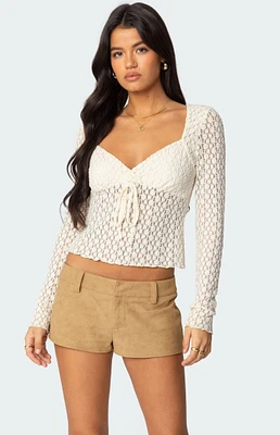 Edikted Laila Textured Lacey Top