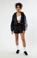 adidas Recycled Black Essentials 3-Stripes Woven Windbreaker Jacket