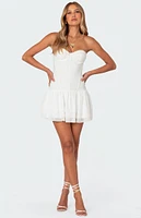 Edikted Mesh & Chiffon Corset Mini Dress