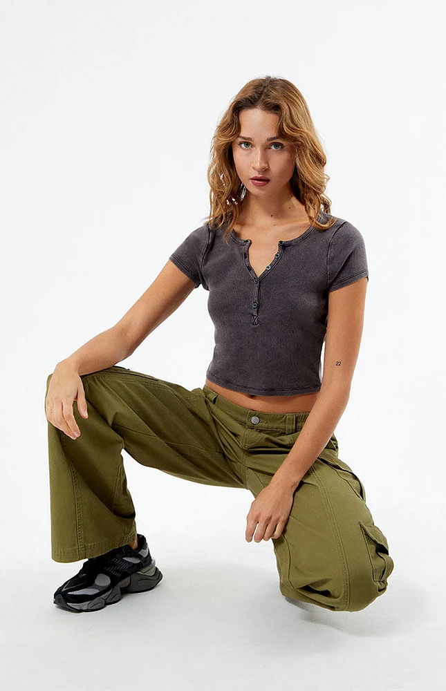 Henley Crop Top