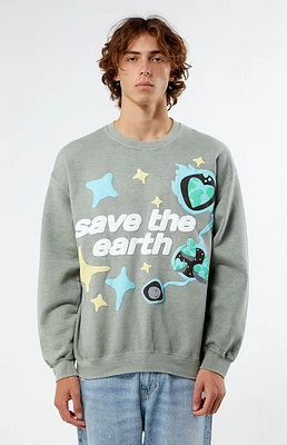 PacSun Save The Earth Puff Crew Neck Sweatshirt