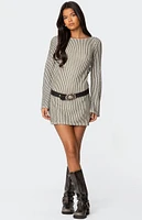 Edikted Boat Neck Crochet Mini Dress