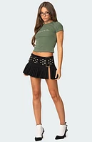 Edikted Roxy Side Slit Pleated Mini Skirt