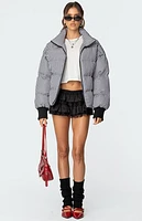 Edikted Oversized Gingham Puffer