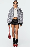 Edikted Oversized Gingham Puffer