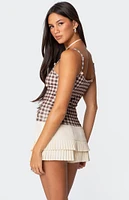 Edikted Flower Field Gingham Tank Top