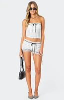 Edikted Ribbon Lacey Eyelet Shorts