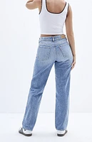 PacSun Jordyn Stretch Medium Indigo Low Rise Straight Leg Jeans