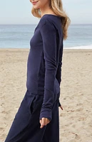 John Galt Navy Zelly Long Sleeve Top