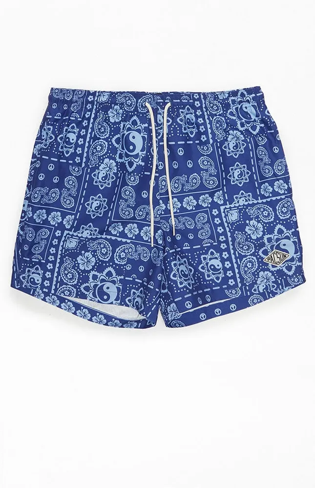 PacSun Recycled Peace Paisley 15" Swim Trunks