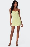 Edikted Sammie Twist Front Knit Mini Dress