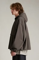 Fear of God Essentials Brown Military Nylon Hooded Anorak Jacket