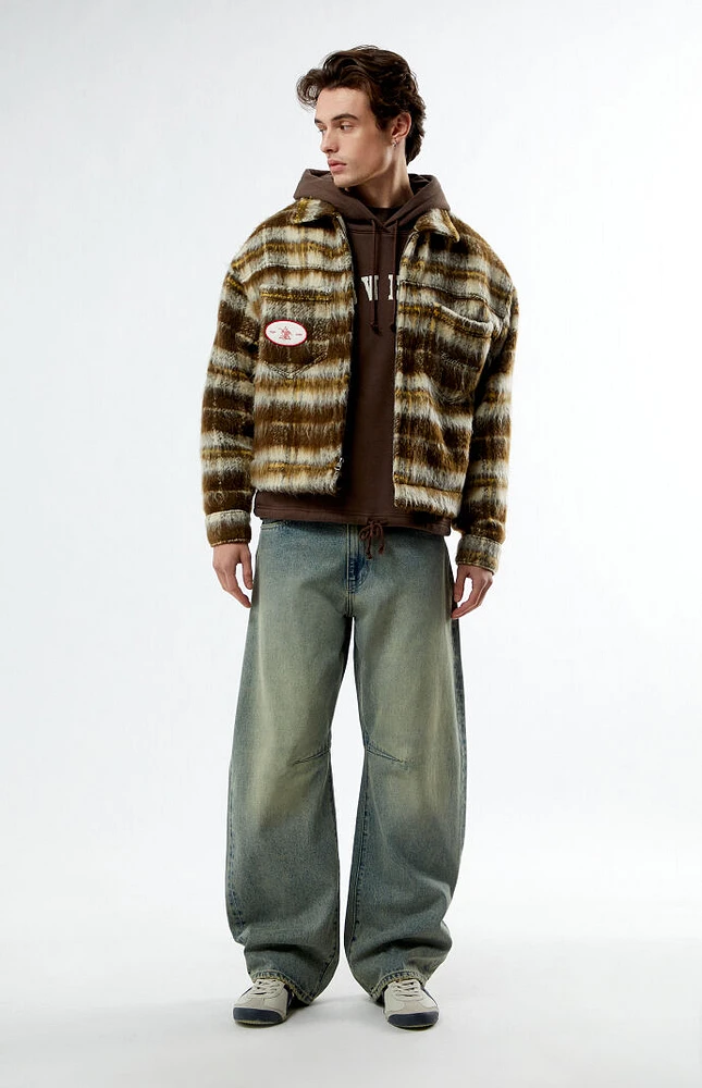 Budweiser By PacSun Eureka Plaid Zip Up Jacket