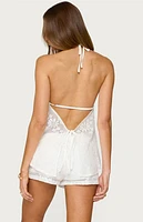 Edikted Arlie Floral Texured Sheer Halter Top