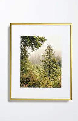 Trees Metal Framed Art Print Gold 8" x 10"