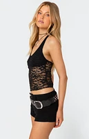 Edikted Tia Sheer Lace Halter Top