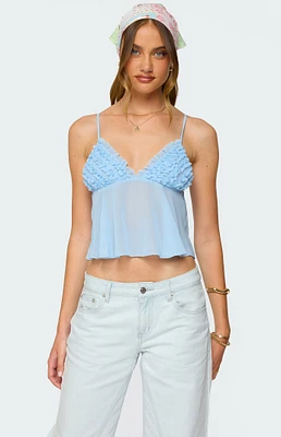 Edikted Ruffle Sheer Chiffon Babydoll Tank Top