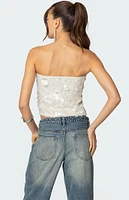 Edikted Samara Sequin Strapless Top