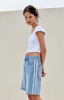 PacSun Light Indigo Side Stripe Baggy Jorts