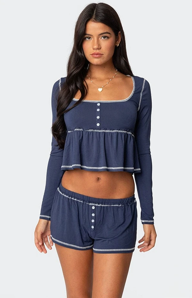 Edikted Arianne Contrast Babydoll Top
