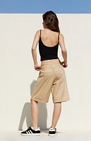 Pacsun Tan Fold-Over Relaxed Workwear Shorts