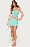 Edikted Enya Fringed Sheer Mesh Top