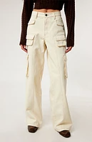 Vanilla Mid Rise Baggy Cargo Pants