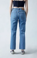 PacSun Eco Medium Indigo V-Dip Ripped '90s Straight Leg Jeans