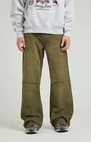 PacSun Olive Extreme Baggy Cargo Carpenter Jeans