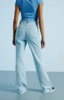PacSun Light Blue Pintuck High Waisted Bootcut Jeans