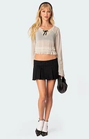 Edikted Grace Sheer Ruffle Chiffon Top