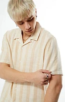 Pacsun Tan Striped Oversized Camp Shirt