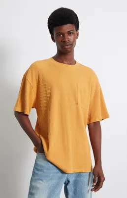PacSun Gold Boxy Waffle T-Shirt