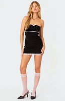 Edikted Miri Lace Trim Mini Dress