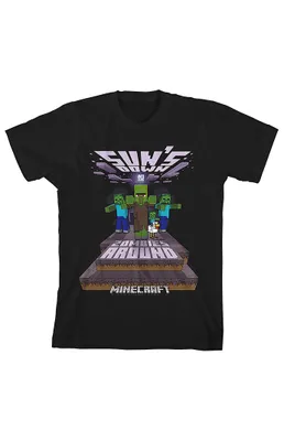Kids Minecraft Sun's Down Zombies T-Shirt