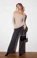 LA Hearts Blake Sheer Off-The-Shoulder Sweater