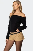 Edikted Elona Off Shoulder Knit Top