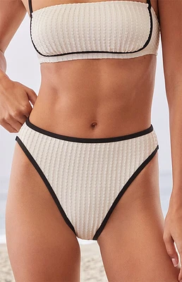 Cupshe Coastal Ribbed High Waisted Bikini Bottom