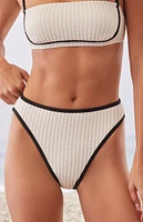 Cupshe Coastal Ribbed High Waisted Bikini Bottom