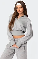 Edikted Bailey French Terry Quarter Zip Top