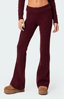 Edikted Ray Cable Knit Flared Pants