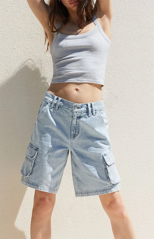 PacSun Light Indigo Baggy Cargo Jorts