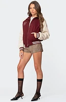 Edikted Varsity Oversized Bomber Jacket